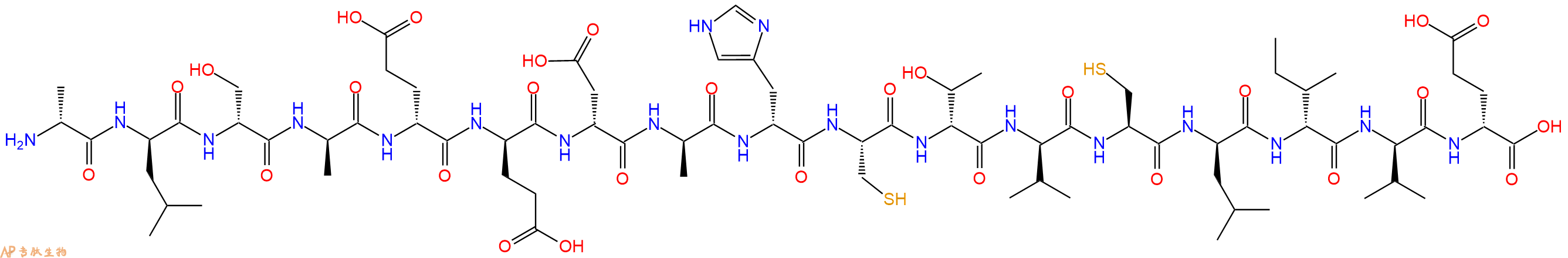 专肽生物产品H2N-DAla-DLeu-DSer-DAla-DGlu-DGlu-DAsp-DAla-DHis-Cys-DThr-DVal-Cys-DLeu-DIle-DVal-DGlu-OH