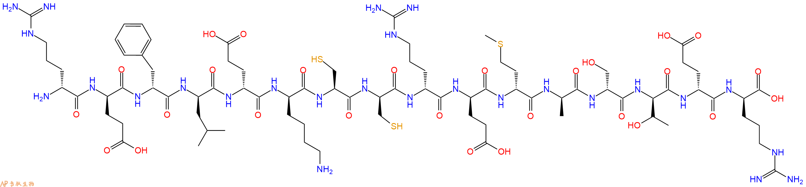 专肽生物产品H2N-DArg-DGlu-DPhe-DLeu-DGlu-DLys-Cys-DCys-DArg-DGlu-DMet-DAla-DSer-DThr-DGlu-DArg-OH