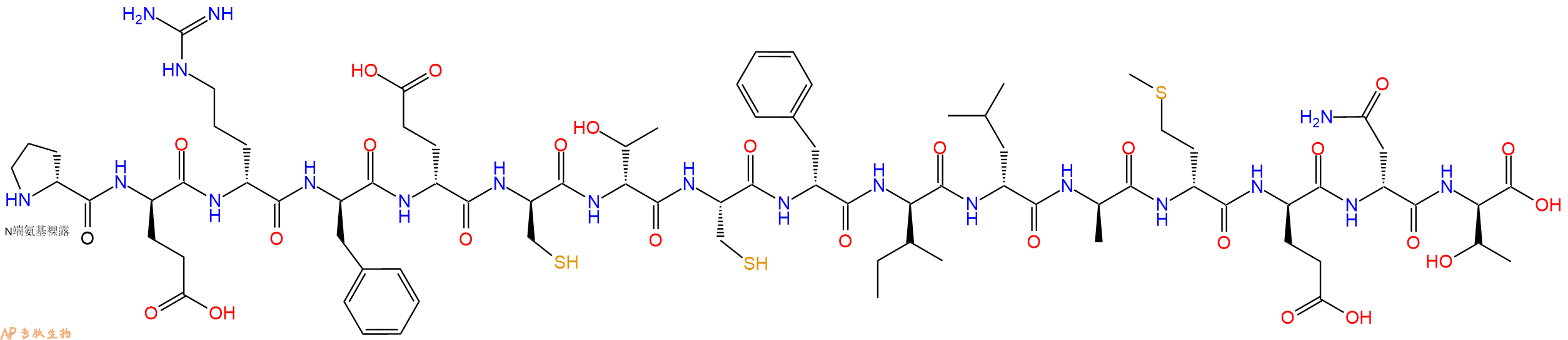 专肽生物产品H2N-DPro-DGlu-DArg-DPhe-DGlu-DCys-DThr-Cys-DPhe-DIle-DLeu-DAla-DMet-DGlu-DAsn-DThr-OH