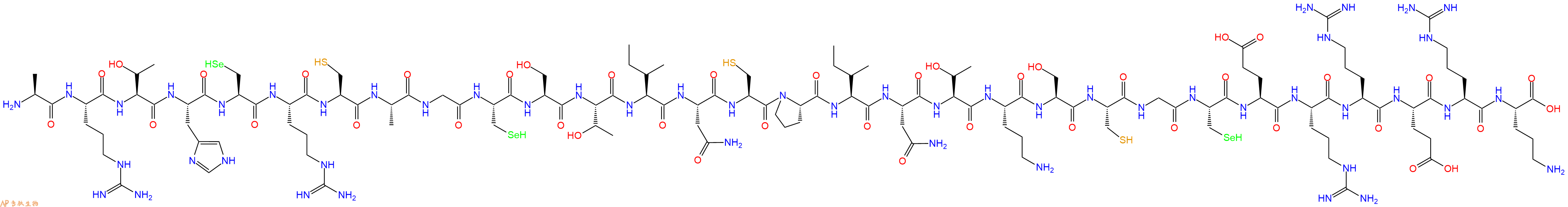 专肽生物产品H2N-Ala-Arg-Thr-His-Sec-Arg-Cys-Ala-Gly-Sec-Ser-Thr-Ile-Asn-Cys-Pro-Ile-Asn-Thr-Orn-Ser-Cys-Gly-Sec-Glu-Arg-Arg-Glu-Arg-Orn-OH