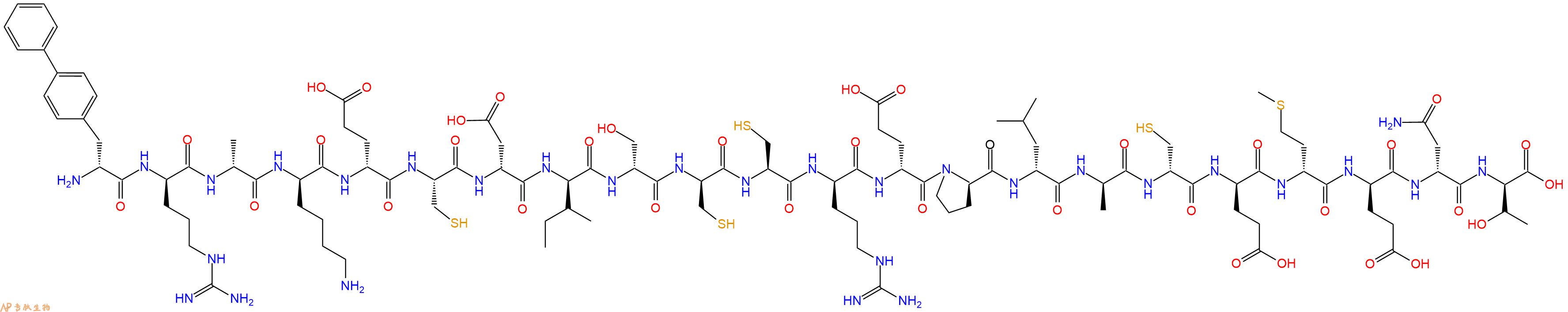 专肽生物产品H2N-DBip-DArg-DAla-DLys-DGlu-Cys-DAsp-DIle-DSer-DCys-Cys-DArg-DGlu-DPro-DLeu-DAla-DCys-DGlu-DMet-DGlu-DAsn-DThr-OH
