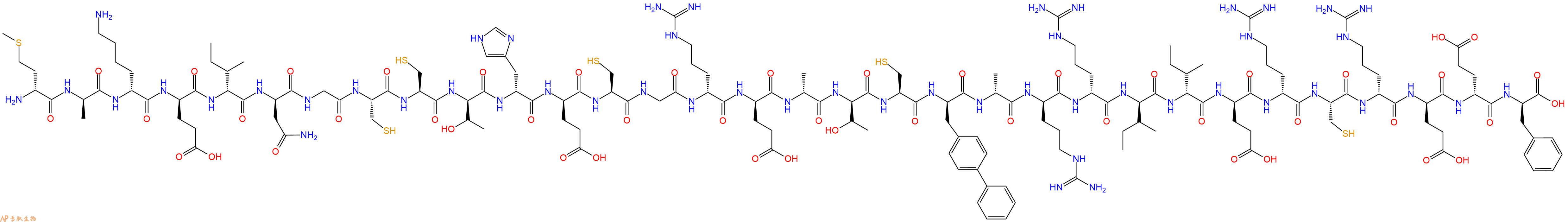专肽生物产品H2N-DMet-DAla-DLys-DGlu-DIle-DAsn-Gly-Cys-Cys-DThr-DHis-DGlu-Cys-Gly-DArg-DGlu-DAla-DThr-Cys-DBip-DAla-DArg-DArg-DIle-DIle-DGlu-DArg-Cys-DArg-DGlu-DGlu-DPhe-OH