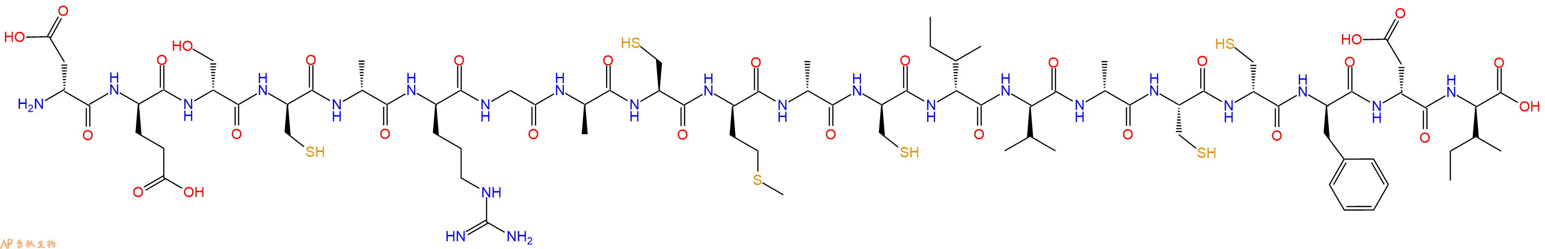 专肽生物产品H2N-DAsp-DGlu-DSer-DCys-DAla-DArg-Gly-DAla-Cys-DMet-DAla-DCys-DIle-DVal-DAla-Cys-DCys-DPhe-DAsp-DIle-OH