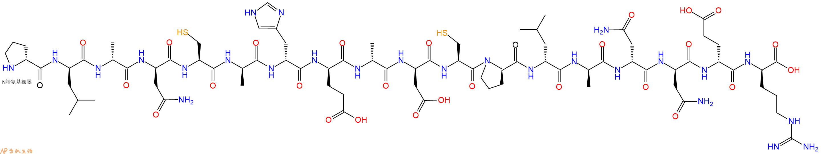 专肽生物产品H2N-DPro-DLeu-DAla-DAsn-Cys-DAla-DHis-DGlu-DAla-DAsp-Cys-DPro-DLeu-DAla-DAsn-DAsn-DGlu-DArg-OH