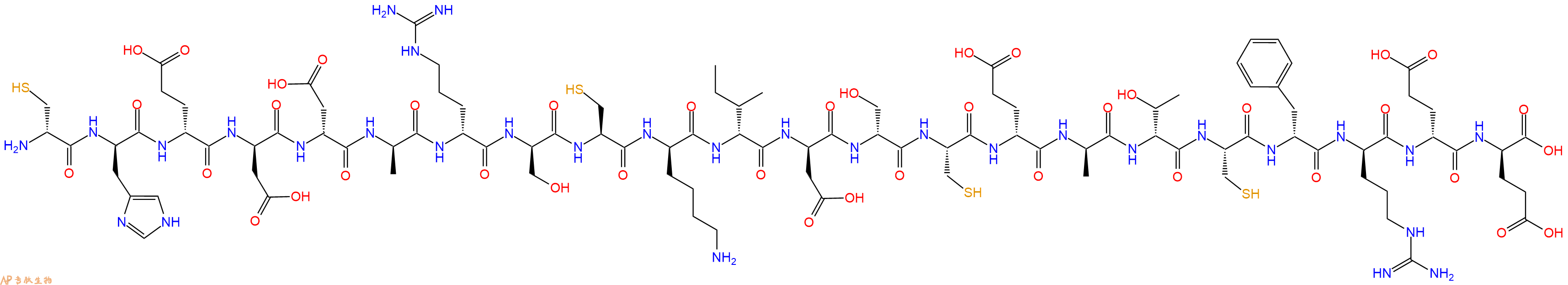 专肽生物产品H2N-DCys-DHis-DGlu-DAsp-DAsp-DAla-DArg-DSer-Cys-DLys-DIle-DAsp-DSer-Cys-DGlu-DAla-DThr-Cys-DPhe-DArg-DGlu-DGlu-OH