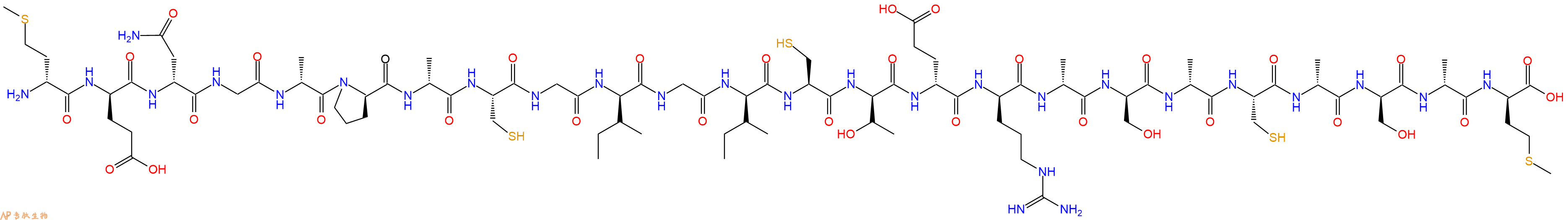 专肽生物产品H2N-DMet-DGlu-DAsn-Gly-DAla-DPro-DAla-Cys-Gly-DIle-Gly-DIle-Cys-DThr-DGlu-DArg-DAla-DSer-DAla-Cys-DAla-DSer-DAla-DMet-OH