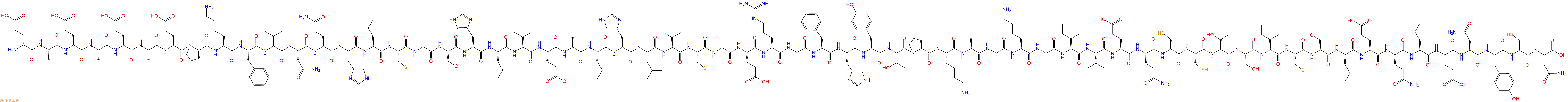 专肽生物产品H2N-DGlu-Ala-Glu-Ala-Glu-Ala-Glu-Pro-Lys-Phe-Val-Asn-Gln-His-Leu-Cys-Gly-Ser-His-Leu-Val-Glu-Ala-Leu-His-Leu-Val-Cys-Gly-Glu-Arg-Gly-Phe-His-Tyr-Thr-Pro-Lys-Ala-Ala-Lys-Gly-Ile-Val-Glu-Gln-Cys-Cys-Thr-Ser-Ile-Cys-Ser-Leu-Glu-Gln-Leu-Glu-Asn-Tyr-Cys-Asn-OH