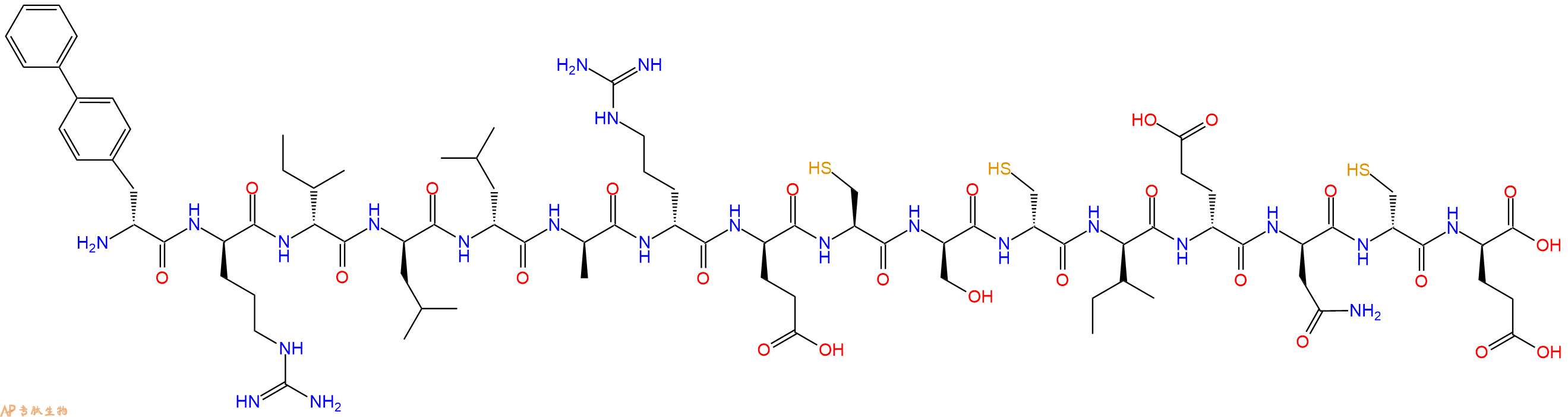 专肽生物产品H2N-DBip-DArg-DIle-DLeu-DLeu-DAla-DArg-DGlu-Cys-DSer-DCys-DIle-DGlu-DAsn-DCys-DGlu-OH