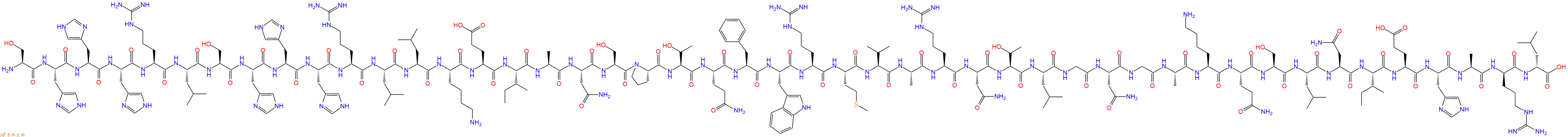 专肽生物产品H2N-Ser-His-His-His-Arg-Leu-Ser-His-His-His-Arg-Leu-Leu-Lys-Glu-Ile-Ala-Asn-Ser-Pro-Thr-Gln-Phe-Trp-Arg-Met-Val-Ala-Arg-Asn-Thr-Leu-Gly-Asn-Gly-Ala-Lys-Gln-Ser-Leu-Asn-Ile-Glu-His-Ala-DArg-DLeu-OH