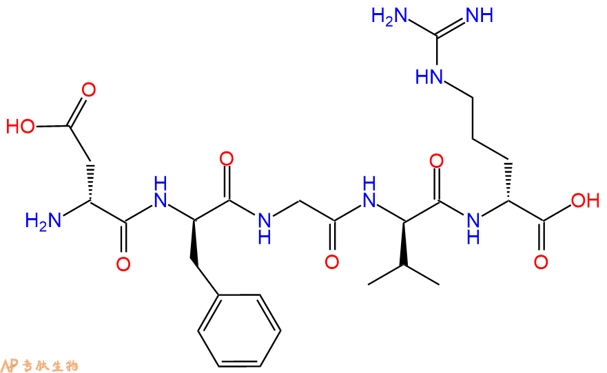 专肽生物产品H2N-DAsp-DPhe-Gly-DVal-DArg-OH