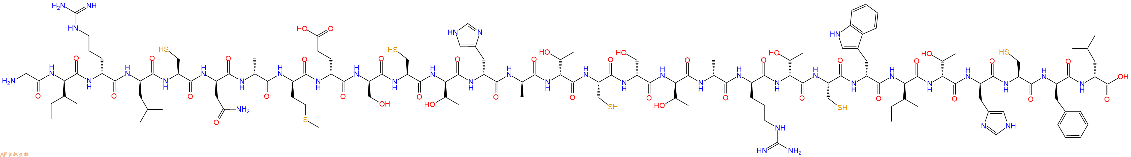 专肽生物产品H2N-Gly-DIle-DArg-DLeu-Cys-DAsn-DAla-DMet-DGlu-DSer-Cys-DThr-DHis-DAla-DThr-Cys-DSer-DThr-DAla-DArg-DThr-Cys-DTrp-DIle-DThr-DHis-Cys-DPhe-DLeu-OH