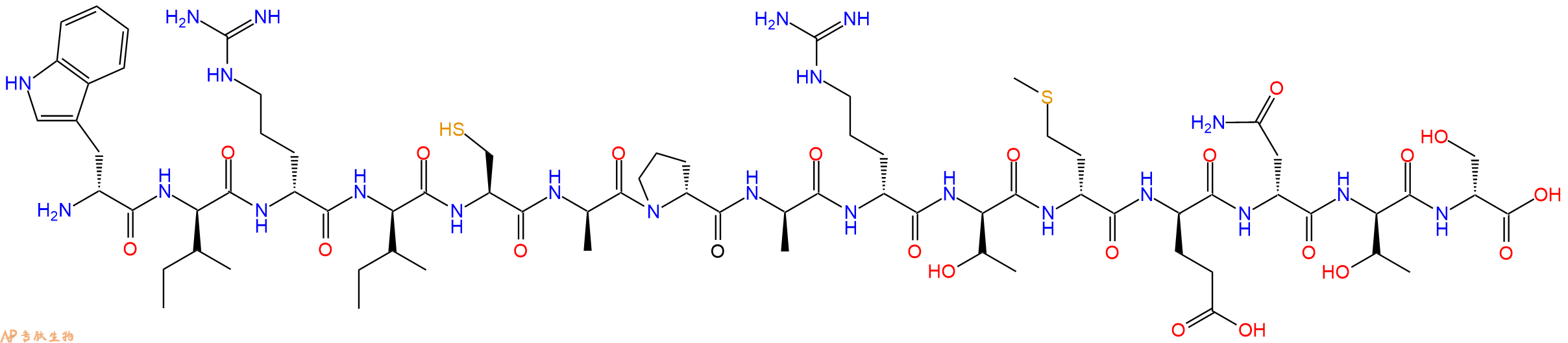 专肽生物产品H2N-DTrp-DIle-DArg-DIle-Cys-DAla-DPro-DAla-DArg-DThr-DMet-DGlu-DAsn-DThr-DSer-OH