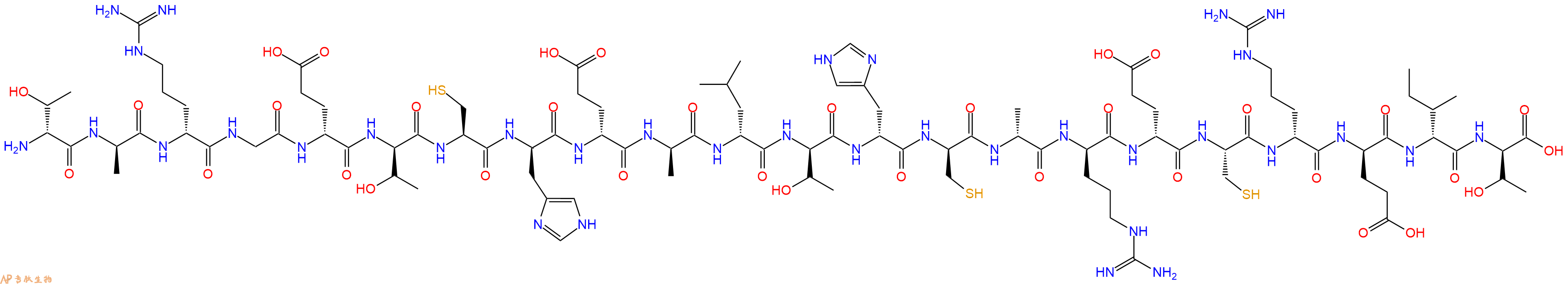 专肽生物产品H2N-DThr-DAla-DArg-Gly-DGlu-DThr-Cys-DHis-DGlu-DAla-DLeu-DThr-DHis-DCys-DAla-DArg-DGlu-Cys-DArg-DGlu-DIle-DThr-OH