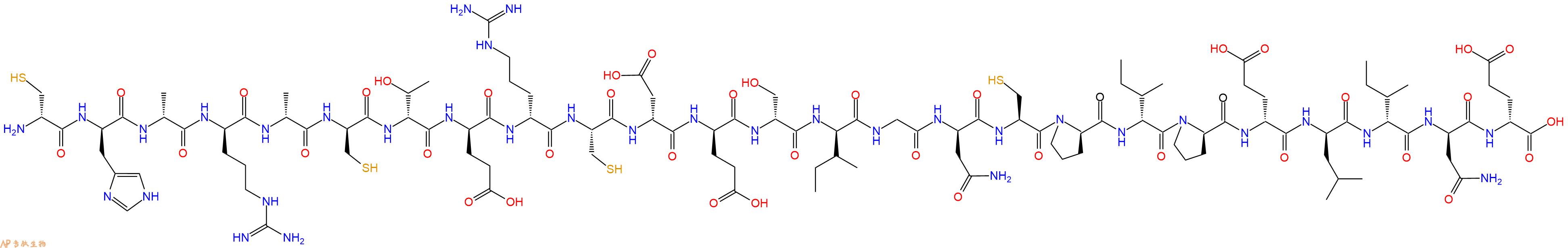 专肽生物产品H2N-DCys-DHis-DAla-DArg-DAla-DCys-DThr-DGlu-DArg-Cys-DAsp-DGlu-DSer-DIle-Gly-DAsn-Cys-DPro-DIle-DPro-DGlu-DLeu-DIle-DAsn-DGlu-OH