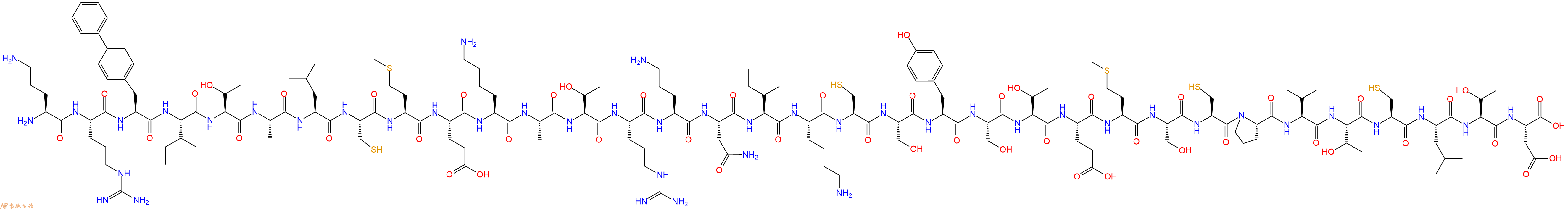 专肽生物产品H2N-Orn-Arg-Bip-Ile-Thr-Ala-Leu-Cys-Met-Glu-Lys-Ala-Thr-Arg-Orn-Asn-Ile-Lys-Cys-Ser-Tyr-Ser-Thr-Glu-Met-Ser-Cys-Pro-Val-Thr-Cys-Leu-Thr-Asp-OH