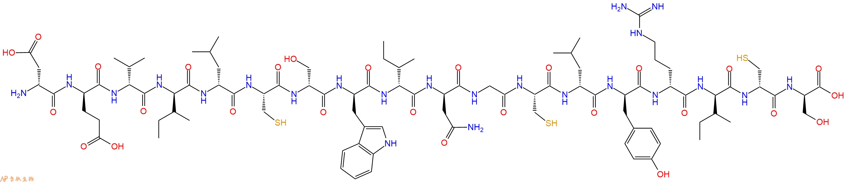 专肽生物产品H2N-DAsp-DGlu-DVal-DIle-DLeu-Cys-DSer-DTrp-DIle-DAsn-Gly-Cys-DLeu-DTyr-DArg-DIle-DCys-DSer-OH