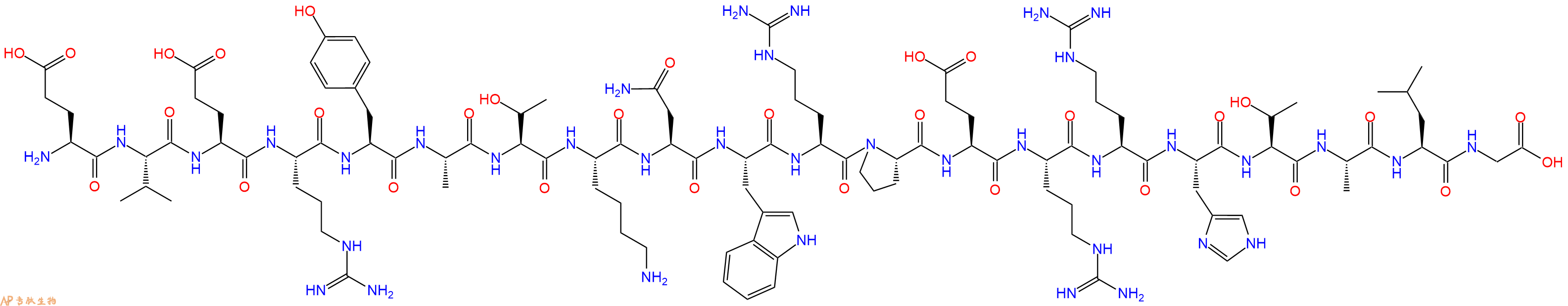 专肽生物产品H2N-Glu-Val-Glu-Arg-Tyr-Ala-Thr-Lys-Asn-Trp-Arg-Pro-Glu-Arg-Arg-His-Thr-Ala-Leu-Gly-OH