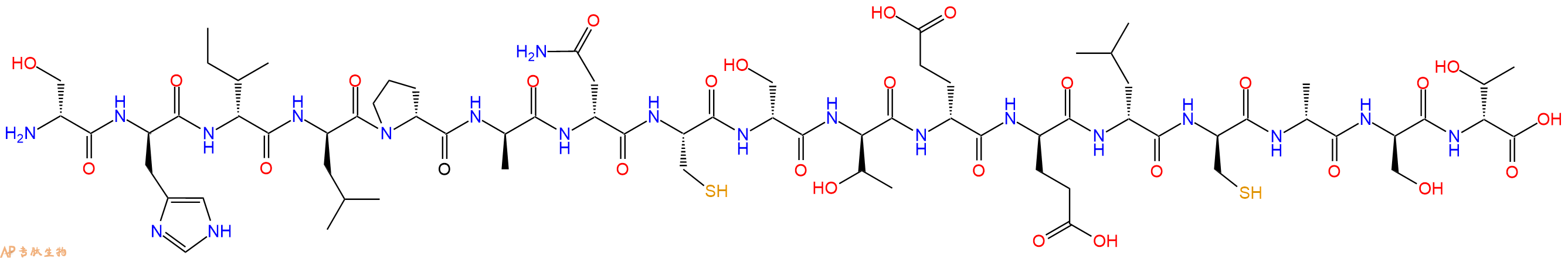 专肽生物产品H2N-DSer-DHis-DIle-DLeu-DPro-DAla-DAsn-Cys-DSer-DThr-DGlu-DGlu-DLeu-DCys-DAla-DSer-DThr-OH