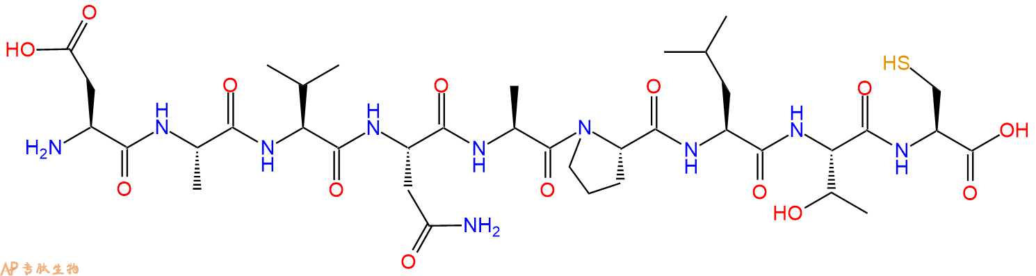 专肽生物产品H2N-Asp-Ala-Val-Asn-Ala-Pro-Leu-Thr-Cys-OH