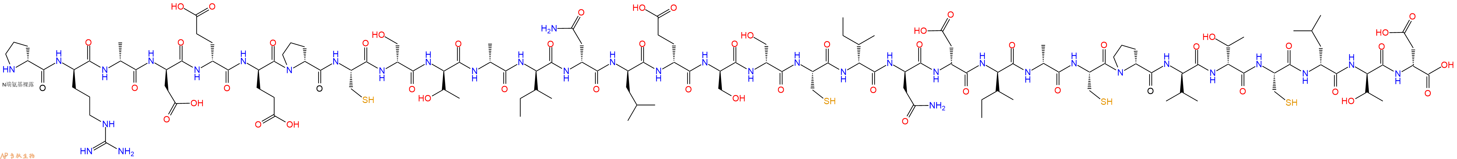 专肽生物产品H2N-DPro-DArg-DAla-DAsp-DGlu-DGlu-DPro-Cys-DSer-DThr-DAla-DIle-DAsn-DLeu-DGlu-DSer-DSer-Cys-DIle-DAsn-DAsp-DIle-DAla-Cys-DPro-DVal-DThr-Cys-DLeu-DThr-DAsp-OH