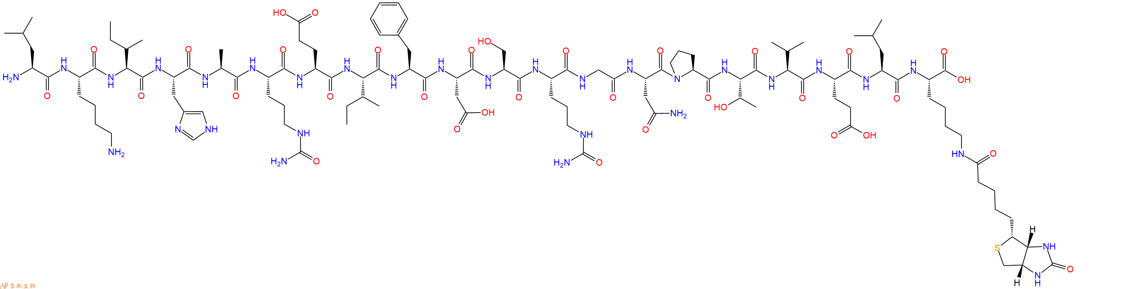 专肽生物产品H2N-Leu-Lys-Ile-His-Ala-Cit-Glu-Ile-Phe-Asp-Ser-Cit-Gly-Asn-Pro-Thr-Val-Glu-Leu-Lys(Biotin)-OH