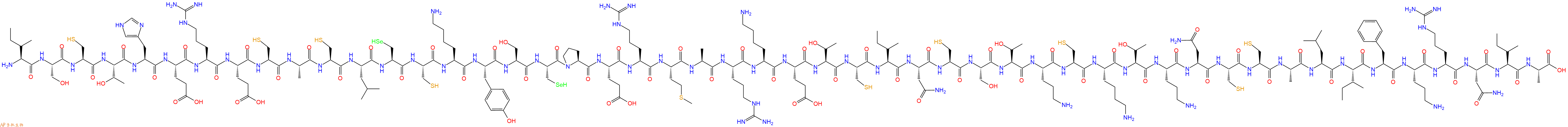 专肽生物产品H2N-Ile-Ser-Cys-Thr-His-Glu-Arg-Glu-Cys-Ala-Cys-Leu-Sec-Cys-Lys-Tyr-Ser-Sec-Pro-Glu-Arg-Met-Ala-Arg-Lys-Glu-Thr-Cys-Ile-Asn-Cys-Ser-Thr-Orn-Cys-Lys-Thr-Orn-Asn-Cys-Cys-Ala-Leu-Ile-Phe-Orn-Arg-Asn-Ile-Ala-OH