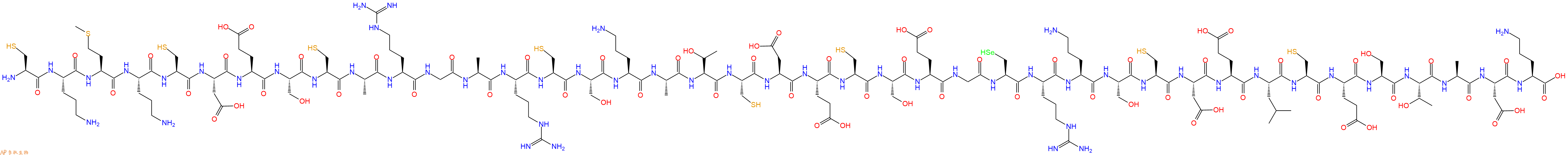 专肽生物产品H2N-Cys-Orn-Met-Orn-Cys-Asp-Glu-Ser-Cys-Ala-Arg-Gly-Ala-Arg-Cys-Ser-Orn-Ala-Thr-Cys-Asp-Glu-Cys-Ser-Glu-Gly-Sec-Arg-Orn-Ser-Cys-Asp-Glu-Leu-Cys-Glu-Ser-Thr-Ala-Asp-Orn-OH