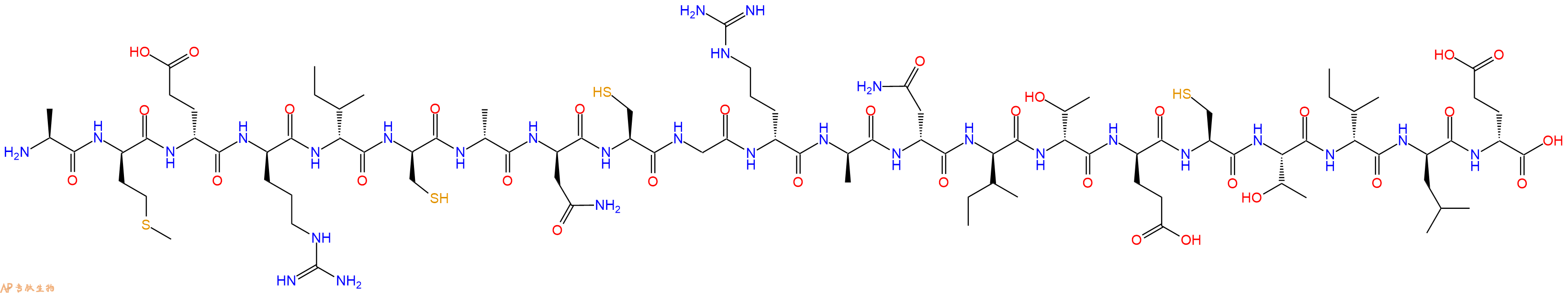 专肽生物产品H2N-Ala-DMet-DGlu-DArg-DIle-DCys-DAla-DAsn-Cys-Gly-DArg-DAla-DAsn-DIle-DThr-DGlu-Cys-Thr-DIle-DLeu-DGlu-OH