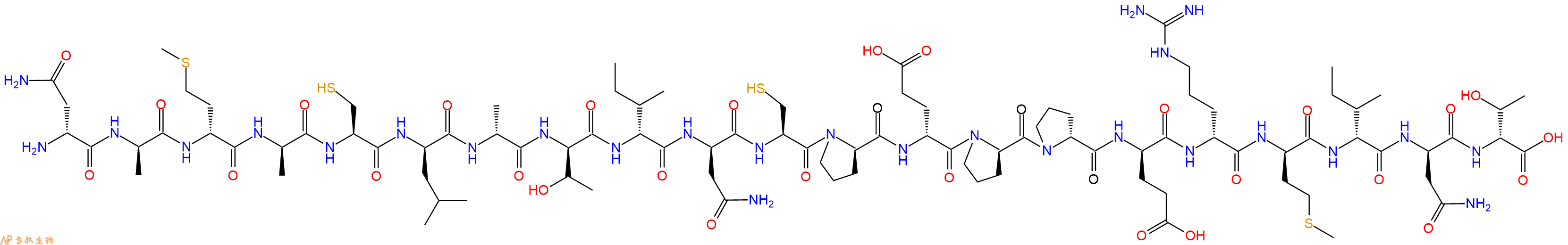 专肽生物产品H2N-DAsn-DAla-DMet-DAla-Cys-DLeu-DAla-DThr-DIle-DAsn-Cys-DPro-DGlu-DPro-DPro-DGlu-DArg-DMet-DIle-DAsn-DThr-OH