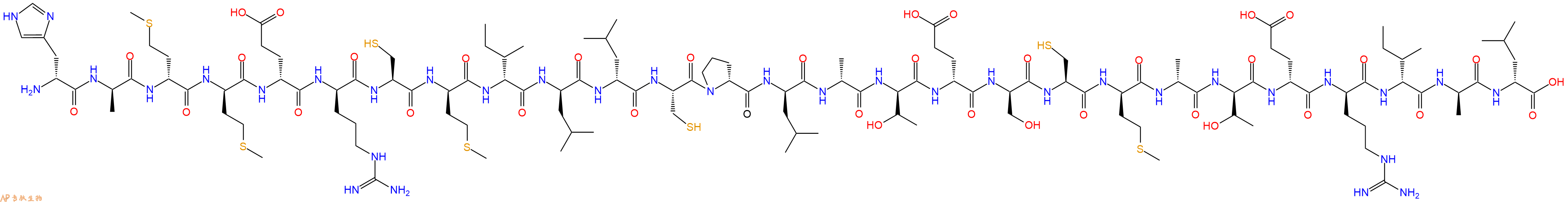 专肽生物产品H2N-DHis-DAla-DMet-DMet-DGlu-DArg-Cys-DMet-DIle-DLeu-DLeu-Cys-DPro-DLeu-DAla-DThr-DGlu-DSer-Cys-DMet-DAla-DThr-DGlu-DArg-DIle-DAla-DLeu-OH