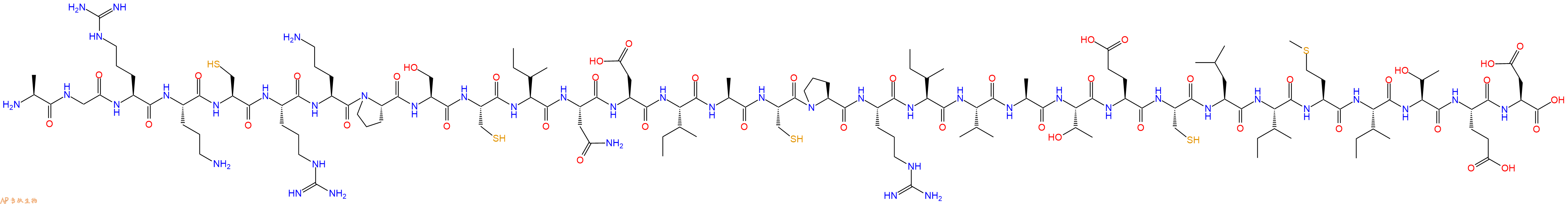 专肽生物产品H2N-Ala-Gly-Arg-Orn-Cys-Arg-Orn-Pro-Ser-Cys-Ile-Asn-Asp-Ile-Ala-Cys-Pro-Arg-Ile-Val-Ala-Thr-Glu-Cys-Leu-Ile-Met-Ile-Thr-Glu-Asp-OH