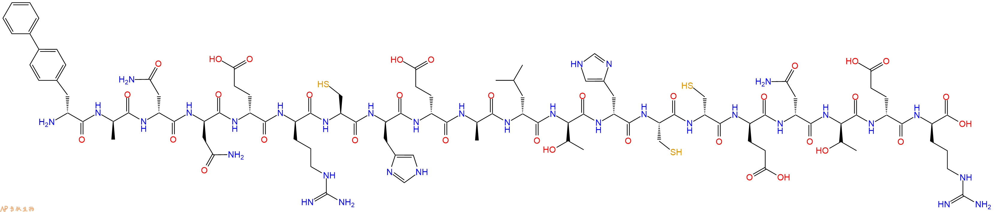 专肽生物产品H2N-DBip-DAla-DAsn-DAsn-DGlu-DArg-Cys-DHis-DGlu-DAla-DLeu-DThr-DHis-Cys-DCys-DGlu-DAsn-DThr-DGlu-DArg-OH