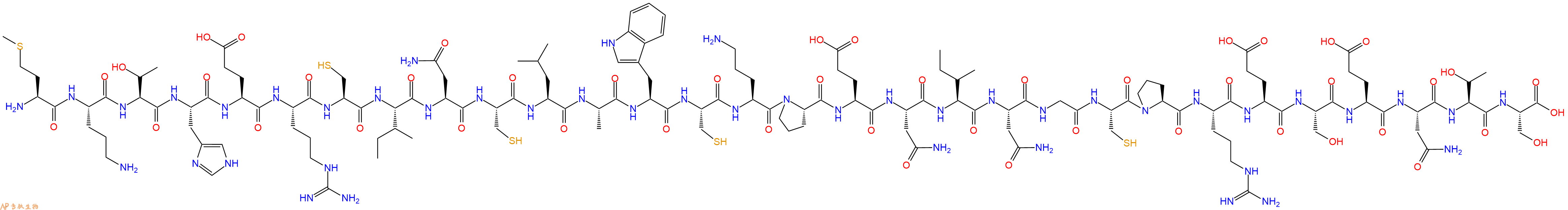 专肽生物产品H2N-Met-Orn-Thr-His-Glu-Arg-Cys-Ile-Asn-Cys-Leu-Ala-Trp-Cys-Orn-Pro-Glu-Asn-Ile-Asn-Gly-Cys-Pro-Arg-Glu-Ser-Glu-Asn-Thr-Ser-OH