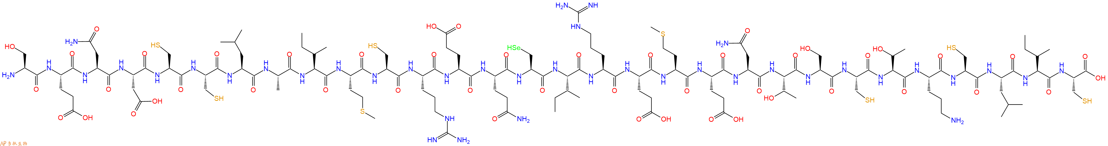 专肽生物产品H2N-Ser-Glu-Asn-Asp-Cys-Cys-Leu-Ala-Ile-Met-Cys-Arg-Glu-Gln-Sec-Ile-Arg-Glu-Met-Glu-Asn-Thr-Ser-Cys-Thr-Orn-Cys-Leu-Ile-Cys-OH