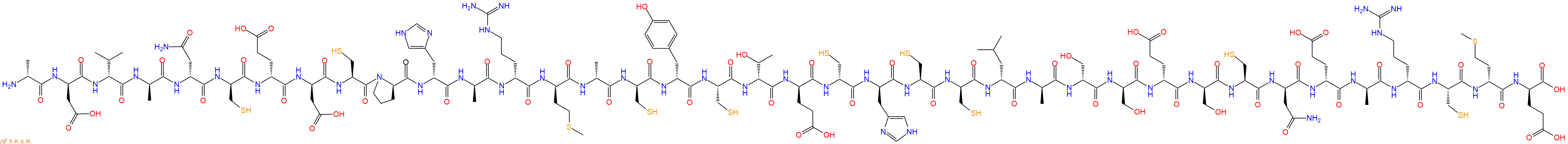 专肽生物产品H2N-DAla-DAsp-DVal-DAla-DAsn-DCys-DGlu-DAsp-Cys-DPro-DHis-DAla-DArg-DMet-DAla-DCys-DTyr-Cys-DThr-DGlu-DCys-DHis-Cys-DCys-DLeu-DAla-DSer-DSer-DGlu-DSer-Cys-DAsn-DGlu-DAla-DArg-Cys-DMet-DGlu-OH