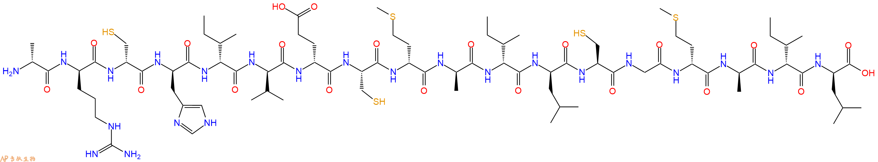 专肽生物产品H2N-DAla-DArg-DCys-DHis-DIle-DVal-DGlu-Cys-DMet-DAla-DIle-DLeu-Cys-Gly-DMet-DAla-DIle-DLeu-OH