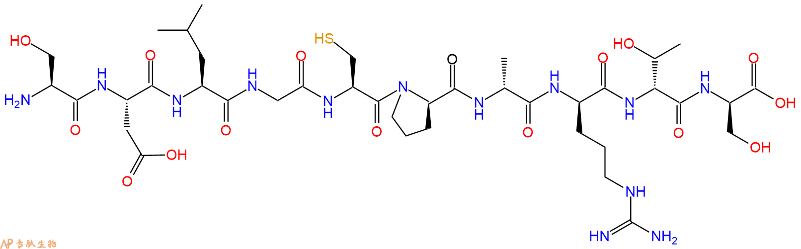 专肽生物产品H2N-Ser-Asp-Leu-Gly-Cys-DPro-DAla-DArg-DThr-DSer-OH