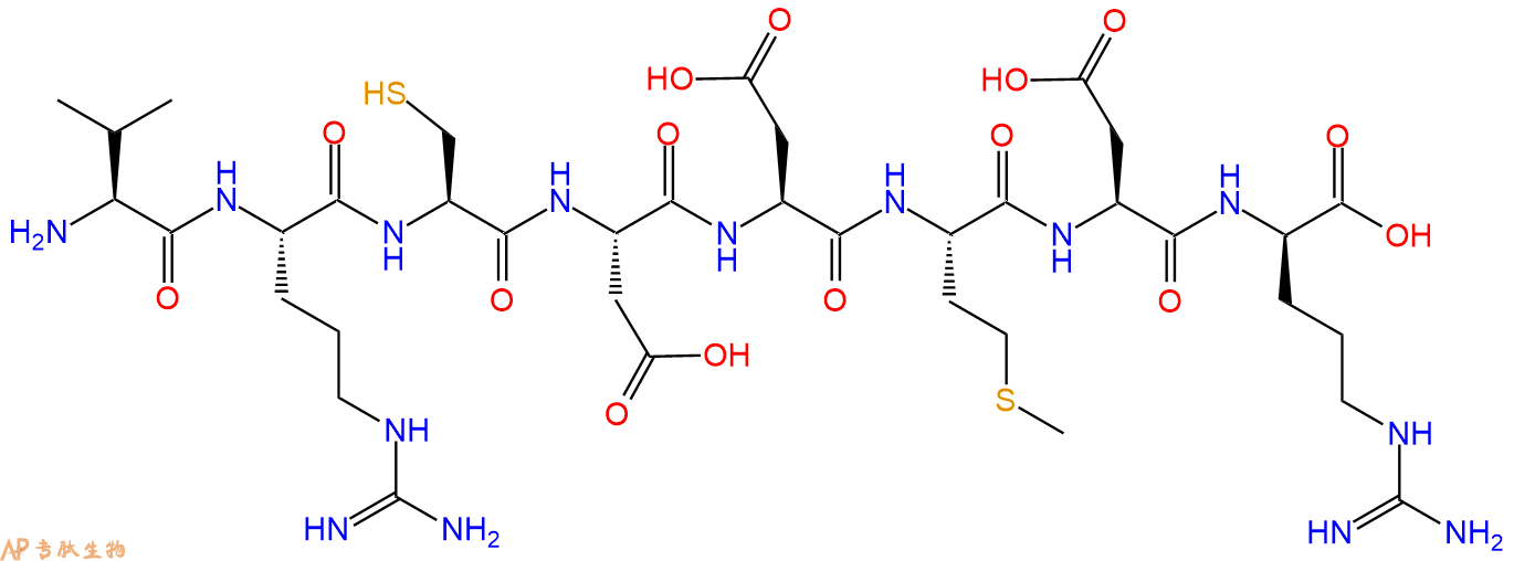 专肽生物产品H2N-Val-Arg-Cys-Asp-Asp-Met-Asp-DArg-OH