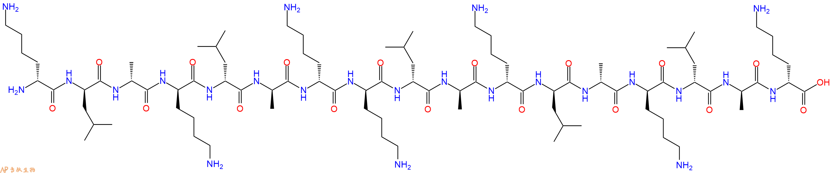 专肽生物产品H2N-DLys-DLeu-DAla-DLys-DLeu-DAla-DLys-DLys-DLeu-DAla-DLys-DLeu-DAla-DLys-DLeu-DAla-DLys-OH