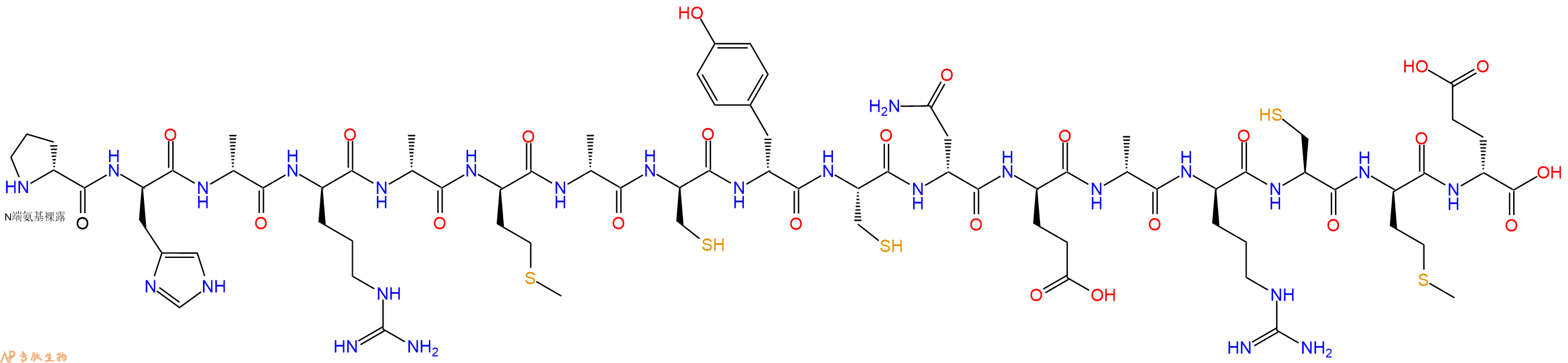 专肽生物产品H2N-DPro-DHis-DAla-DArg-DAla-DMet-DAla-DCys-DTyr-Cys-DAsn-DGlu-DAla-DArg-Cys-DMet-DGlu-OH