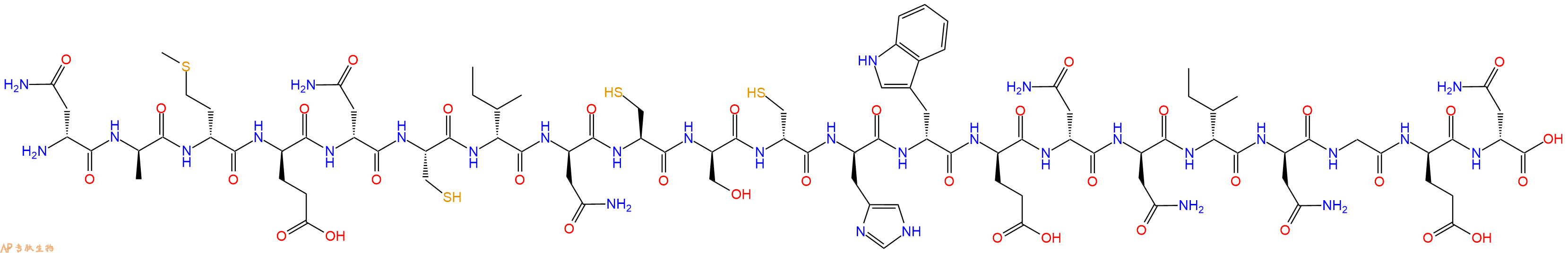 专肽生物产品H2N-DAsn-DAla-DMet-DGlu-DAsn-Cys-DIle-DAsn-Cys-DSer-DCys-DHis-DTrp-DGlu-DAsn-DAsn-DIle-DAsn-Gly-DGlu-DAsn-OH