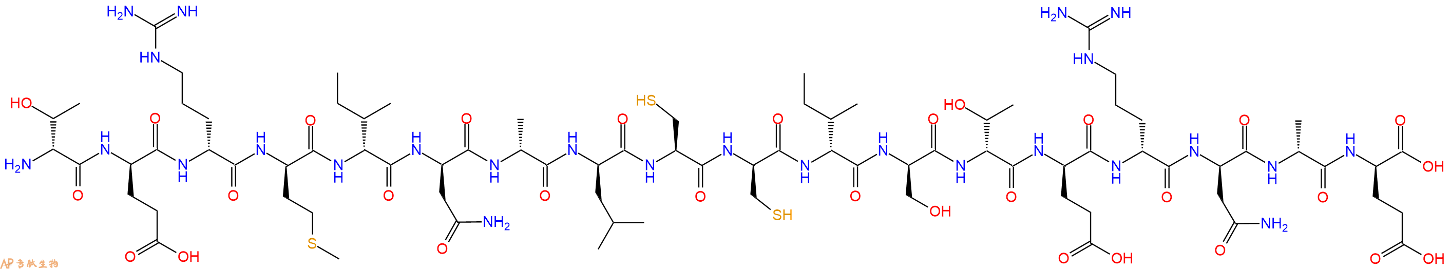 专肽生物产品H2N-DThr-DGlu-DArg-DMet-DIle-DAsn-DAla-DLeu-Cys-DCys-DIle-DSer-DThr-DGlu-DArg-DAsn-DAla-DGlu-OH