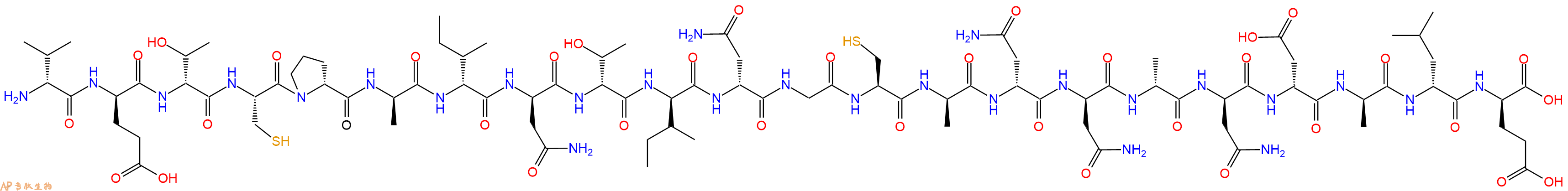专肽生物产品H2N-DVal-DGlu-DThr-Cys-DPro-DAla-DIle-DAsn-DThr-DIle-DAsn-Gly-Cys-DAla-DAsn-DAsn-DAla-DAsn-DAsp-DAla-DLeu-DGlu-OH