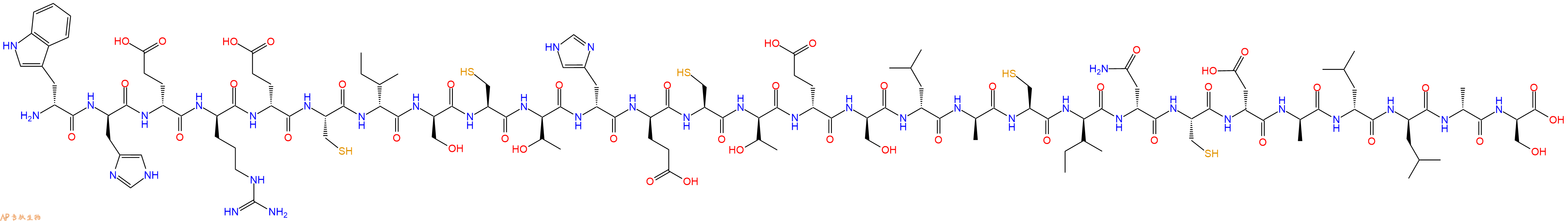 专肽生物产品H2N-DTrp-DHis-DGlu-DArg-DGlu-Cys-DIle-DSer-Cys-DThr-DHis-DGlu-Cys-DThr-DGlu-DSer-DLeu-DAla-Cys-DIle-DAsn-Cys-DAsp-DAla-DLeu-DLeu-DAla-DSer-OH