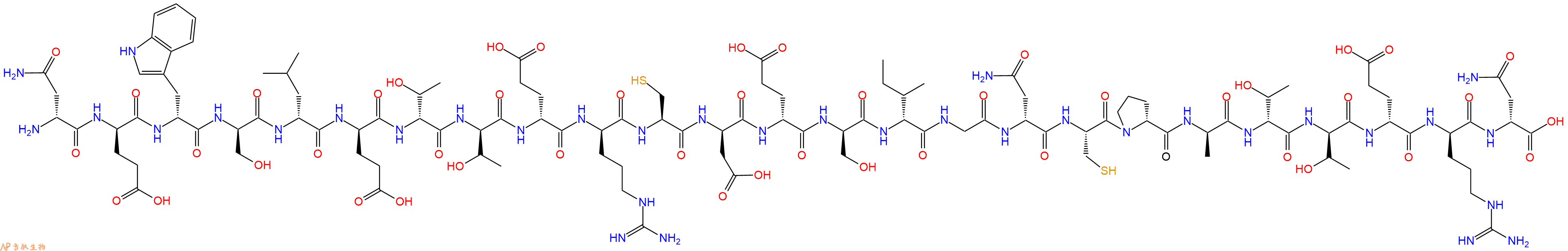 专肽生物产品H2N-DAsn-DGlu-DTrp-DSer-DLeu-DGlu-DThr-DThr-DGlu-DArg-Cys-DAsp-DGlu-DSer-DIle-Gly-DAsn-Cys-DPro-DAla-DThr-DThr-DGlu-DArg-DAsn-OH