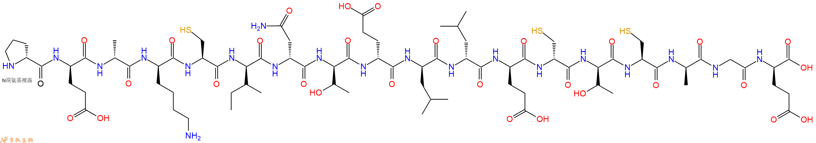 专肽生物产品H2N-DPro-DGlu-DAla-DLys-Cys-DIle-DAsn-DThr-DGlu-DLeu-DLeu-DGlu-DCys-DThr-Cys-DAla-Gly-DGlu-OH