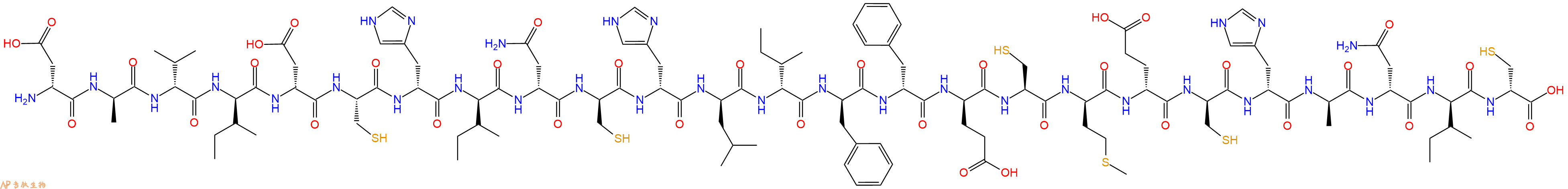 专肽生物产品H2N-DAsp-DAla-DVal-DIle-DAsp-Cys-DHis-DIle-DAsn-DCys-DHis-DLeu-DIle-DPhe-DPhe-DGlu-Cys-DMet-DGlu-DCys-DHis-DAla-DAsn-DIle-DCys-OH