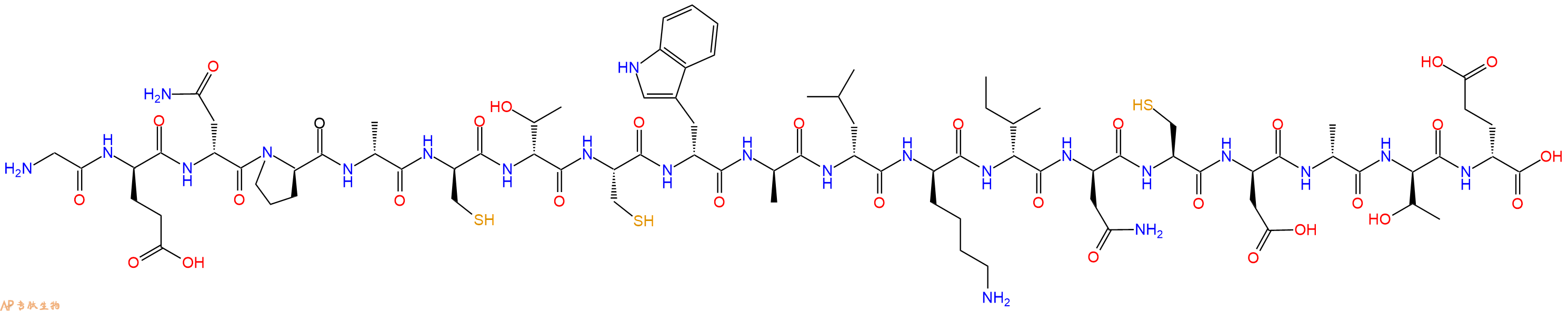 专肽生物产品H2N-Gly-DGlu-DAsn-DPro-DAla-DCys-DThr-Cys-DTrp-DAla-DLeu-DLys-DIle-DAsn-Cys-DAsp-DAla-DThr-DGlu-OH