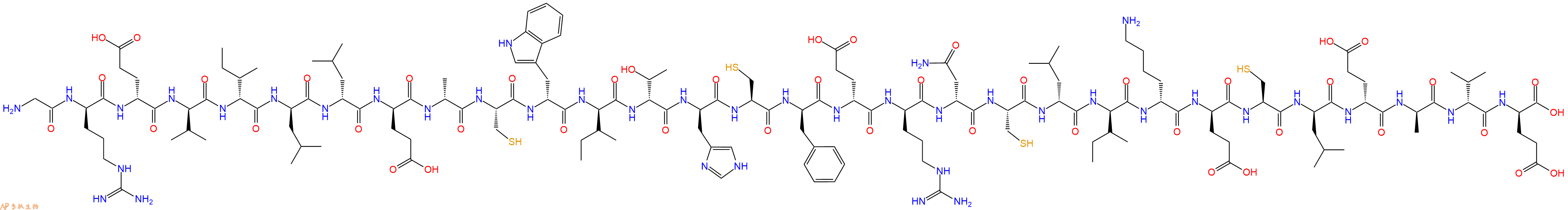 专肽生物产品H2N-Gly-DArg-DGlu-DVal-DIle-DLeu-DLeu-DGlu-DAla-Cys-DTrp-DIle-DThr-DHis-Cys-DPhe-DGlu-DArg-DAsn-Cys-DLeu-DIle-DLys-DGlu-Cys-DLeu-DGlu-DAla-DVal-DGlu-OH