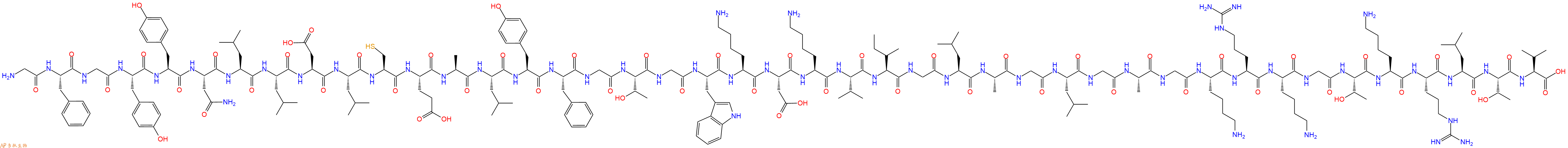 专肽生物产品H2N-Gly-Phe-Gly-Tyr-Tyr-Asn-Leu-Leu-Asp-Leu-Cys-Glu-Ala-Leu-Tyr-Phe-Gly-Thr-Gly-Trp-Lys-Asp-Lys-Val-Ile-Gly-Leu-Ala-Gly-Leu-Gly-Ala-Gly-Lys-Arg-Lys-Gly-Thr-Lys-Arg-Leu-Thr-Val-OH
